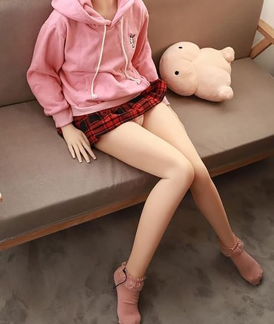 Full Body TPE Sex Doll with Head, Silicone Sex Dolls, Realistic Vagina Toy for Men, Lifesize Doll with Boobs, Random Underwear, Adult Toy 4.43FT Flat-Chested