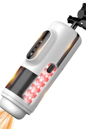 Hands Free Electric Stroker for Men Penis Milking Machine with 5 Thrusting & Sucking & 10 Vibration Mode & Heating & Voice & Suction Cup Wall Mount, Realistic Male Masturbator Vagina Aldult Sexual Toy