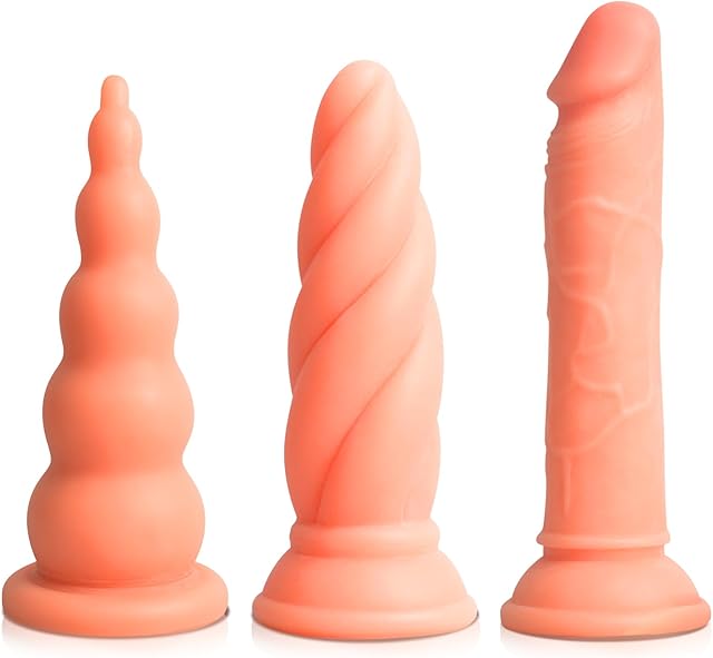 Dildo, Suction Cup Realistic Dildo Set (6" 7" 7") for G-spot Stimulate, 3 Size Training Anal Plug for Beginner, Adult Sex Toy for Women, Couple