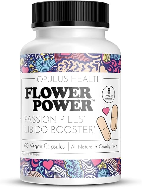 Flower Power 'Passion Pills' Potent Libido Booster for Women | Comprehensive Women's Libido Enhancer | Dynamic Energy Booster for Women - 60 ct Vegan