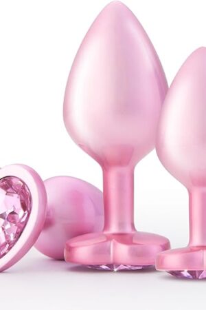Anal Butt Plug Sex Toys - UTIMI Anus Plug with Crystal Diamond Base Adult Anal Trainer Kit Anal Bead for Women Men and Beginners Prostate Massage | 3 PCS, Pink