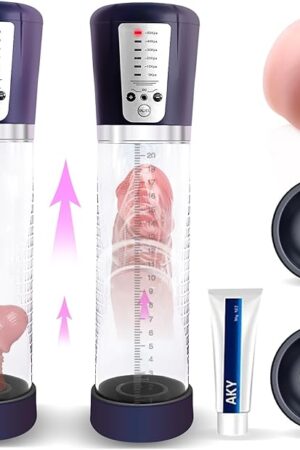 Electric Penis Enlargement Vacuum Pump, 4 Suction Strengths, YGOJKE Rechargeable Automatic High Vacuum Penis Enlargement Extension Pump, Male Couple's Toys, Comes with Pocket Cat (Basic Large)