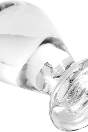 ferch Huge Head Glass Butt Plug, Crystal Anal Plug Sex Toys Pleasure Bomb Plug Personal Sex Massager for Couple, 4.1 * 2in(M)