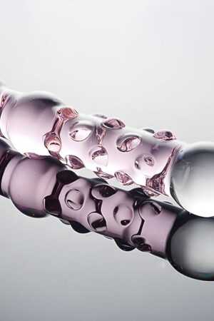 Glass Dildo,Crystal Double-Ended Penis Pleasure Sex Wand,Glass Butt Plug with Anal Beads Bump Stimulato,G-spot Stimulator Prostate Massager Adult Sex Toy & Games for Men Women Couple Play