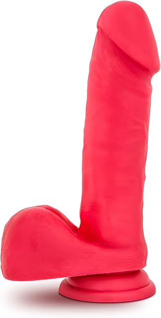 Eden Sex Toy - Realistic Liquid Silicone Dildo - 8 Inch - Thick, Soft Strap-On Penis with Strong Suction Cup - Lifelike Big Cock for Clitoral Vaginal & Anal Stimulation - Women Men & Couples - Cerise