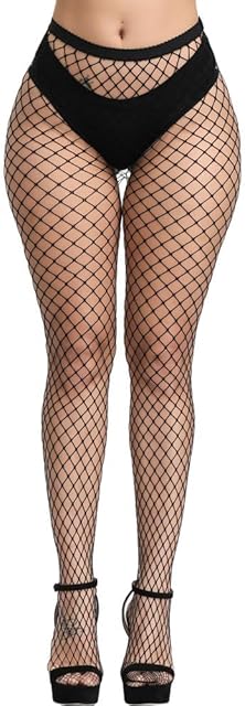 Fishnet Stockings For Women High Waisted Fishnet Tights Sexy Wide Mesh Fishnet Stockings