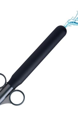 CLEANSTREAM XL Lube Syringe  Reusable Silicone Lubricant Applicator for Anal and Vaginal Use, Extra-Large Lube Injector with One-Handed Grip  7.5 Overall Length, Black
