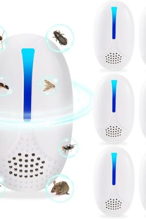 2025 Upgraded Version Ultrasonic Repeller Indoor, Mouse Traps Repellent Plug in, Pest Control, Repellent Roach, Rodent, Mouse, Bugs, Mosquito, Spider, Ant for Home,Kitchen, Office, Warehouse 6 Packs
