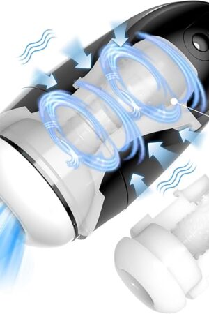 Automatic Male Masturbator Sex Toys for Men Upgraded 9 Vibration & 9 Suction Hands Free Pocket Pussy Stroker with Skin Friendly Materials Mens Adult Male Sex Toys for Men Machine Black