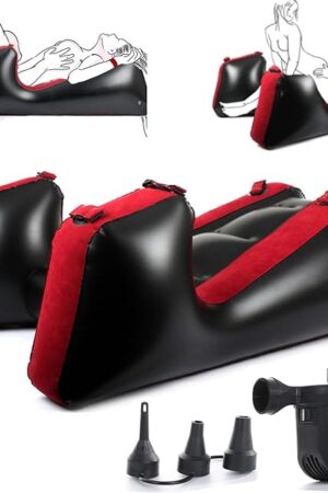 Inflatable Sex Sofa Chair with Electric Air Pump, Yocare Sex Bondage Furniture Ramp Cushion, Couples BDSM Toys Deeper Position Support Pillow, PVC Flocked
