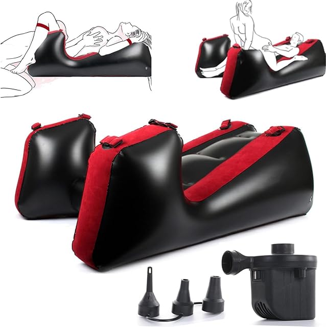 Inflatable Sex Sofa Chair with Electric Air Pump, Yocare Sex Bondage Furniture Ramp Cushion, Couples BDSM Toys Deeper Position Support Pillow, PVC Flocked