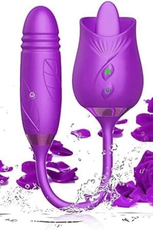 Generic 2024 Rose Viboator Stimulator Licking Sucking 10 Speed Adult Tools for Women Quiet Birthday Gift Fast Charge Waterproof Waterproof, Dual Motor-BZ1803, Purple