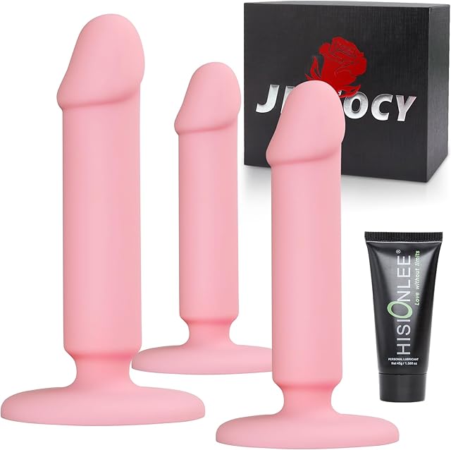 Butt Plug Pink Dildo Trainer Kit, 3PCS Silicone Anal Plug Sex Toys Kit, Anal Dildos Anal Plugs Trainer Set for Adult Starter Beginner Men Women Couples Anal Dildo Anal Plugs Toys