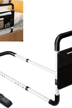 Bed Rails for Elderly Adults - Bed Assist Rail Medical Bed Support Bar Mobility Assistant with Free Storage Bag and Fixing Strap, Fit King, Queen, Full, Twin
