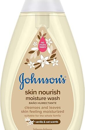 Johnson's Skin Nourishing Moisture Baby Body Wash With Vanilla & Oat Scents, Hypoallergenic & Tear Free Baby Bath Wash, Paraben-, Dye-, Sulfate & Phthalate-Free, 203 fl oz
