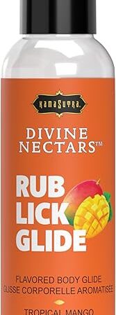 KAMA SUTRA Divine Nectars Tropical Mango 2 fl oz - Flavored 3-in-1: Use Oral Body Topping, Massage, Water Based for Couples, Women, and Men. Manufactured in USA. Ideal for Foreplay.