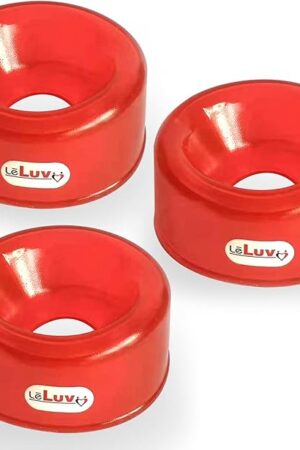 LeLuv Set of 3 Red TPR Sleeves for EasyOp 2 inch Penis Pumps Large Opening -I.D. 1.4" O.D. 2.6"