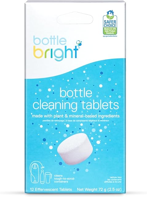 Bottle Bright - Clean Stainless Steel, Thermos, Tumbler, Insulated and Reusable Water Bottles ? Cleaning Tablets are Easy and Safe to Use