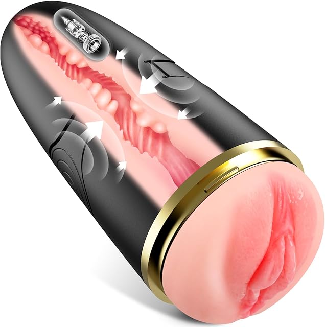 Automatic Male Masturbator with 10 Vibrations for Penis Stimulation, Electric Pocket Pussy for Stroker, Realistic Textured 3D Vagina, Man Masturbation Toy for Men Male Adult Sex