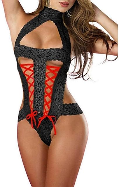 Bustier Lingerie for Women Sexy Strappy Bodysuit One Piece Lingerie Women Bow Sexy Lingerie Romper Teddies
