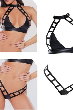 1Pcs Women Sexy Lingerie Babydoll Lace Bra Set G-string Panty Underwear Nightwear Black