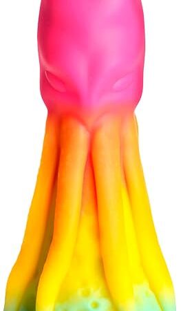 King Kraken Dildo for Men, Women & Couples. Firm and Flexible, Strong Suction Base, Fantasy Dildo, Unique Texture. Premium Phthalate-Free & Body-Safe Silicone. 1 Piece, Pink