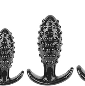 4PCS Anal Training Kit Analplug Butt Plugs Set for Men Massage Prostate Wearable Anal Dilator Adult Sex Toys Massage for Women G Spot (Black)