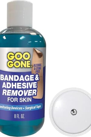 Goo Gone Bandage Adhesive Remover For Skin - 8 Ounce - Safe Method to Remove Sports Tape, KT Tape, Temporary Tattoos, Ink, Medical Bandages and More