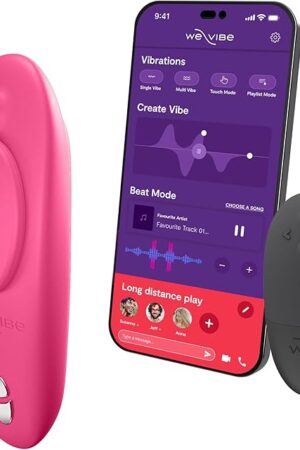 We-Vibe Moxie Wearable Lay On Panty Vibrator | Remote & App Control Vibrating Sex Toy for Couples | Clitoral Stimulator with 10 Intensity Levels | Adult Sexual Pleasure Tools | Waterproof | Pink