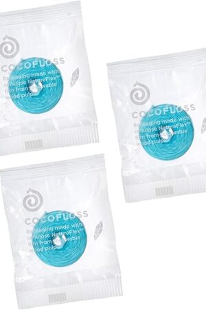 Cocofloss Woven Dental Floss, Refills Set, Dentist-Designed Oral Care, Mint, Waxed, Expanding, Vegan, Kid-Friendly String Floss with Coconut Oil, 3 Refill Spools (33 yd Each)