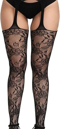 Fishnet Stockings Suspender Thigh High Pantyhose Stockings Sexy Mesh Lingerie Tights Garter Belt Stocking for Women