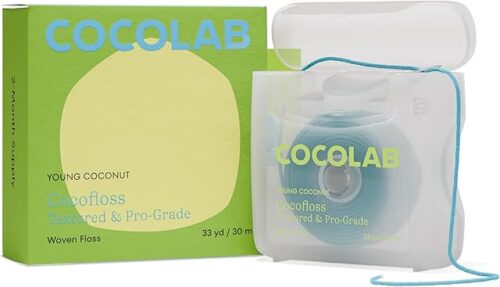 Woven Dental Floss, Dentist-Designed Oral Care, Coconut Scent, Waxed, Expanding, Vegan, Kid-Friendly String Floss with Coconut Oil, 1 Spool (33 yd)