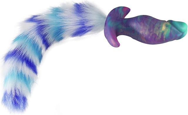 Butt Plug Tail,5.6in Realistic Silicone Anal Plug with T-Base and 11.8 in Furry Tail Plug,Sex Toy for SM Adult Games Cosplay