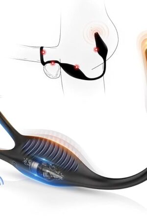 Vibrating Cock Ring Prostate Massager - 4 in 1 Male Sex Toys for Men Penis Ring with Remote Control, 7 Modes Anal Toys Butt Plug G Spot Vibrator Dildo Vibrating Anal Plug Adult Sex Toy for Couples Men