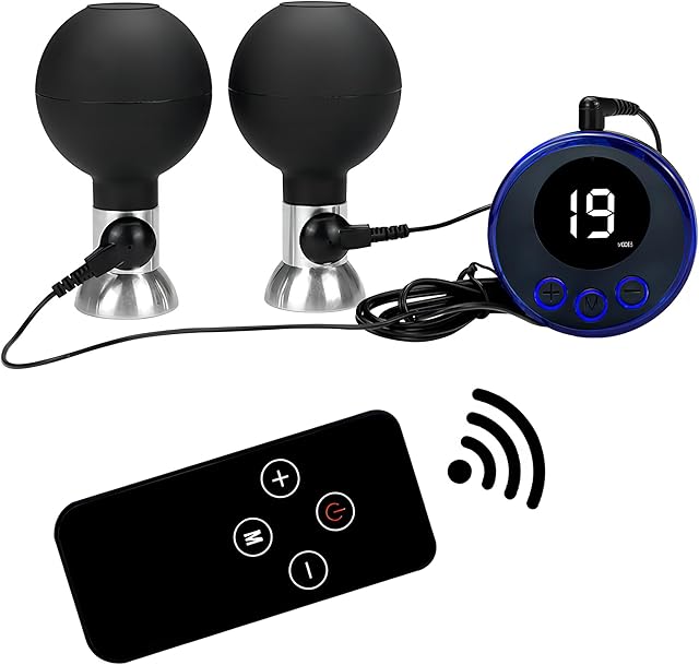Electroshock Cupping Set, Nipple Corrector, Powerful Adsorption Pussy Anal Clitoral Stimulation Male and Female Masturbators, SM Electroshock Sex Toys