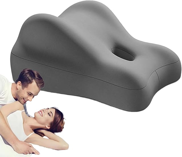 Couples Pillow, Butt Cushion for Couples, Soft Memory Foam for Waist and Neck Support (Black)