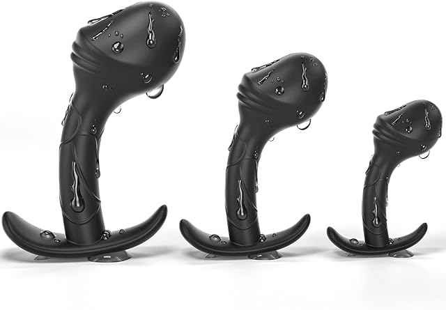 Anal Plug Training Sets?3 Sizes of Silicone Anal Butt Plug Trainer Kit for Comfortable Long-Term Wear, with Flared Base Prostate Sex Toys for Beginners Advanced Users