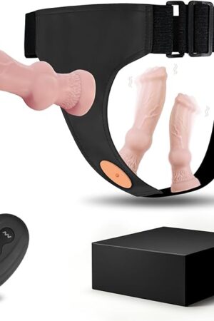 All 3 Vibrating Wearable Canine/Dog Knot Remote Control Strap-on Realistic Dildos with 10-Mode Vibrations, Strap-on Penis with Adjustable Belt, Anal Dildos Sex Toys for Women