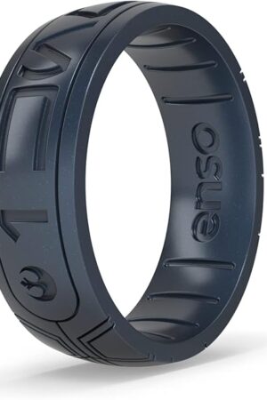 Enso Rings Star Wars Silicone Ring - I Know You - Comfortable and Flexible Design - Aurebesh - Black Pearl - Size 10