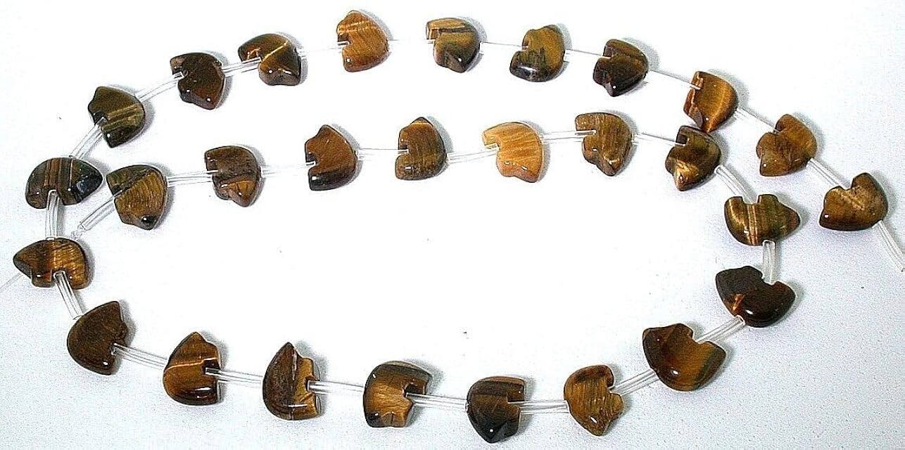 Individual Zuni Bear Fetish Figures Carved Natural Compatible with Tiger Eye Bead Strand ZBS6 28