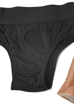Wearable Penis Enlarger Sleeve Silicone Hollow Dildo with Harness Pants: Realistic Penis Sleeve Wearable Dildo Sleeve Adult Sex Toy