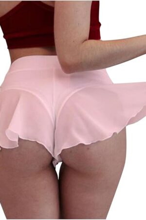 Women's Sexy Yoga Shorts Booty Hot Pants High Waist Gym Workout Butt Lifting Sports Dance Lingerie Skirts