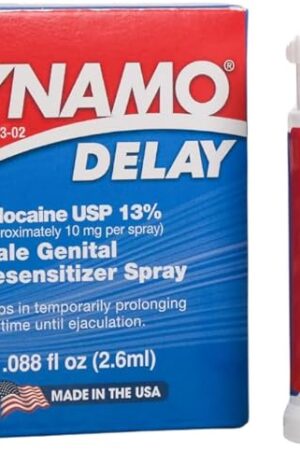 Dynamo Delay Travel Size Spray for Men  13% Lidocaine Formula to Help You Last Longer in Bed  Compact Climax Control  6 mL Pocket Size