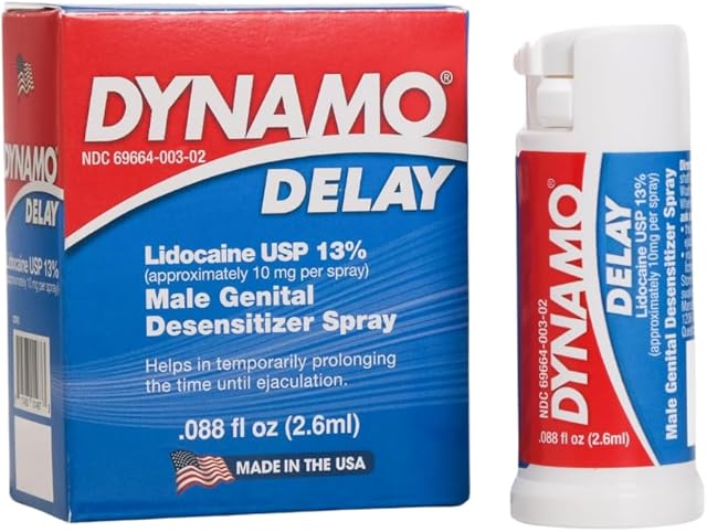 Dynamo Delay Travel Size Spray for Men ? 13% Lidocaine Formula to Help You Last Longer ? Compact Climax Control ? 6 mL Pocket Size