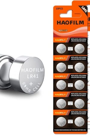 HAOFILM LR41 AG3 392 384 192 Advanced Alkaline Battery, 15V Round Coin Cell Battery (Pack of 10)