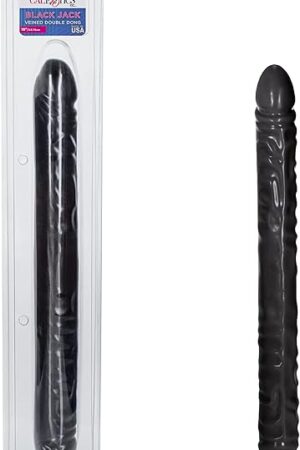 CalExotics Veined Double Dong 18 Inch Double-Ended Dildo, Soft Pliable and Highly Detailed - Black SE-0196-03-2