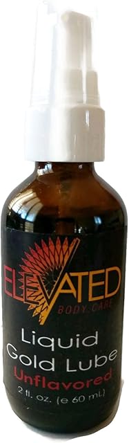 Elevated Liquid Gold Lube - All Natural Ingredients - Glass Bottle with Pump - 2oz (Unflavored)