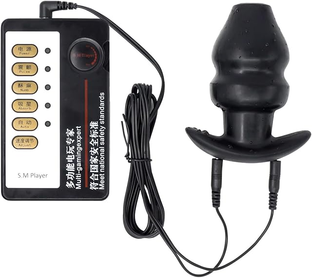Electric Shock Silicone Anal Plug Wearable Threaded Anal Plug Butt Massage Tool Adult Supplies