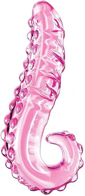 Crystal Glass Pleasure Wand Dildo Penis - AKStore - Glass Massager (Pink)