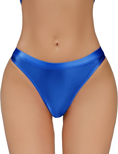 Women Metallic Thongs Low Waist Sexy Cheeky Panties Rave Festival Bottoms for Club Party